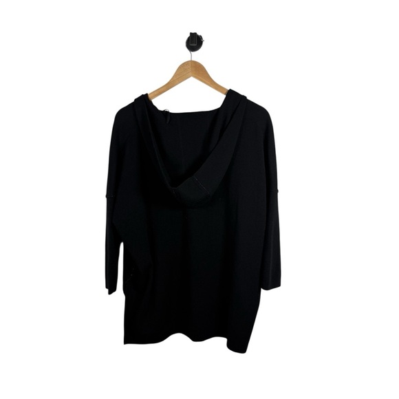 Lafayette 148 Women’s Wool Hooded Embellished Trim Tunic Black Size M/L - Picture 4 of 9